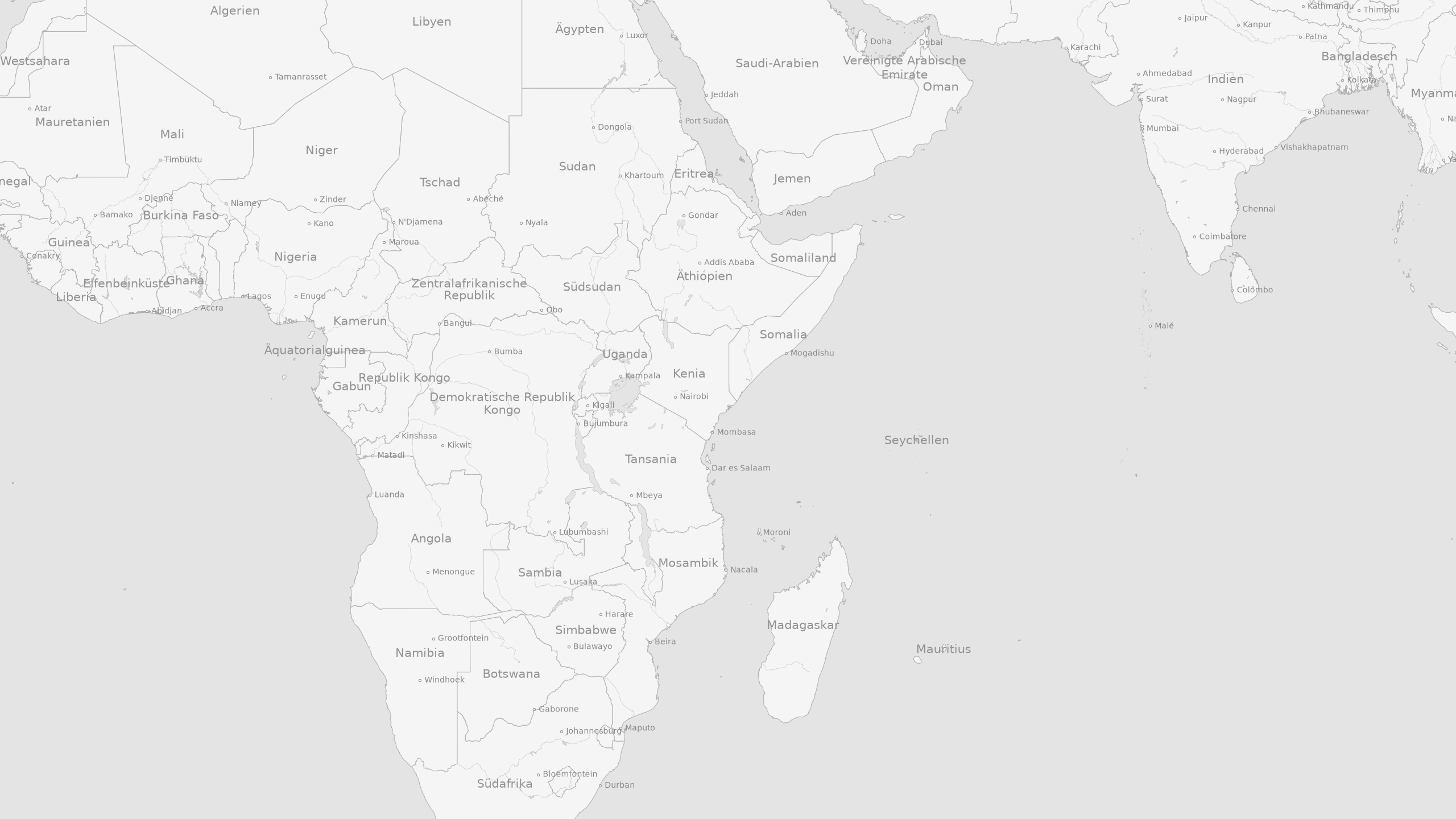 Kartenausschnitt von Ostafrika rund um das Schulprojekt auf Lamu